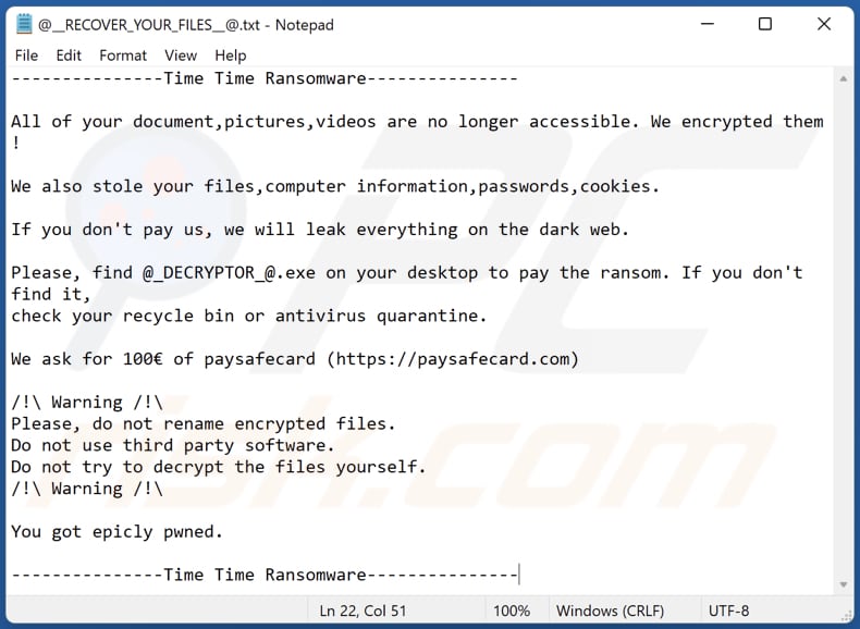 time time ransomware @__RECOVER_YOUR_FILES__@.txt file