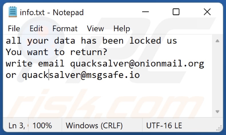 ver ransomware ransom note into.txt