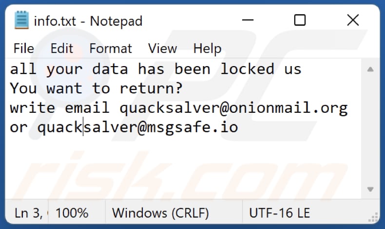 ver ransomware ransom note into.txt