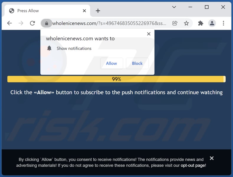 wholenicenews[.]com pop-up redirects