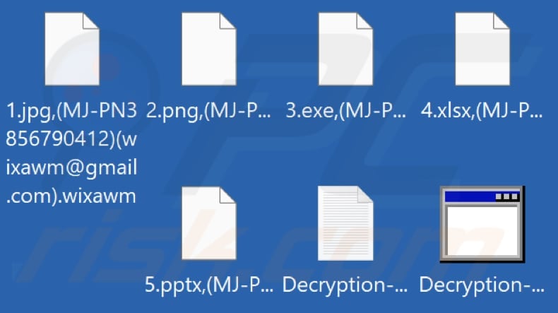 Files encrypted by Wixawm ransomware (.wixawm extension)