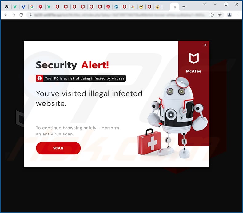 You've Visited Illegal Infected Website pop-up scam variant (2021-12-20)