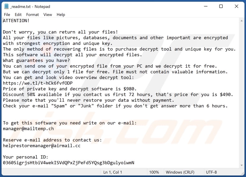 Yjqs ransomware text file (_readme.txt)