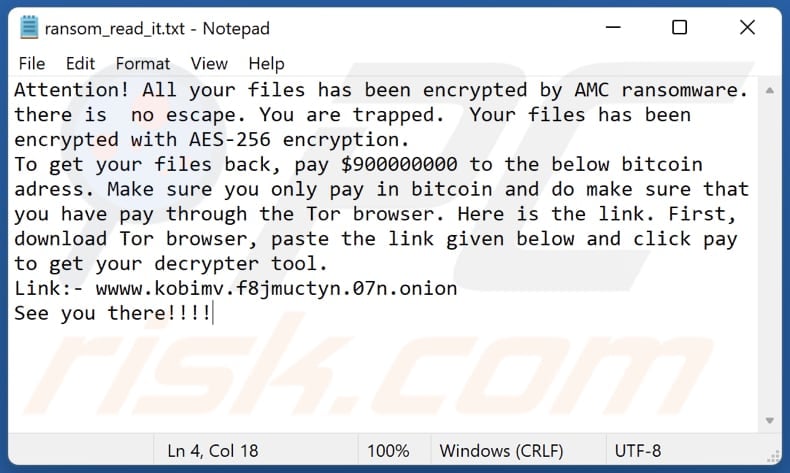 AMC ransomware text file (ransom_read_it.txt)