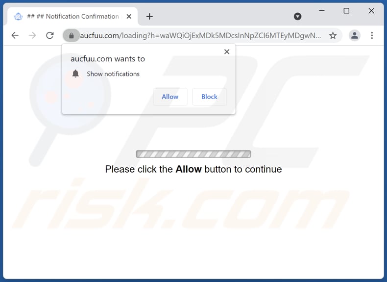 aucfuu[.]com pop-up redirects