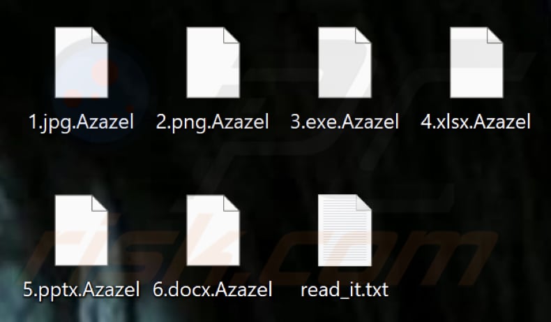 Files encrypted by Azazel ransomware (.azazel extension)