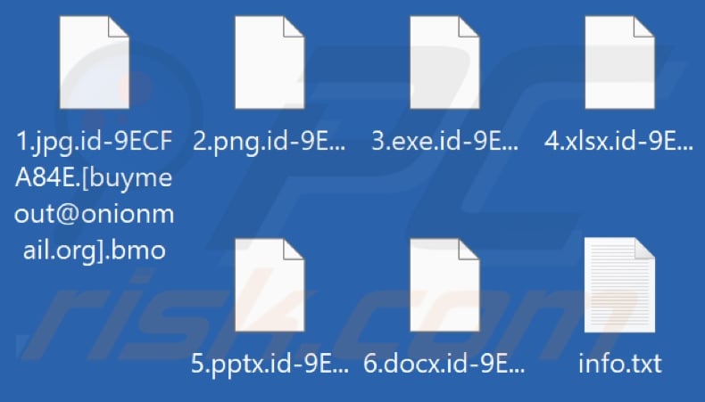 Files encrypted by Bmo ransomware (.bmo extension)
