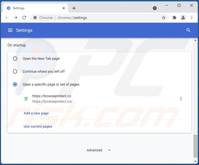 Removing browseprotect.co from Google Chrome homepage