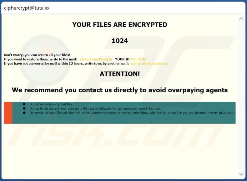 cip ransomware pop-up window ransom note