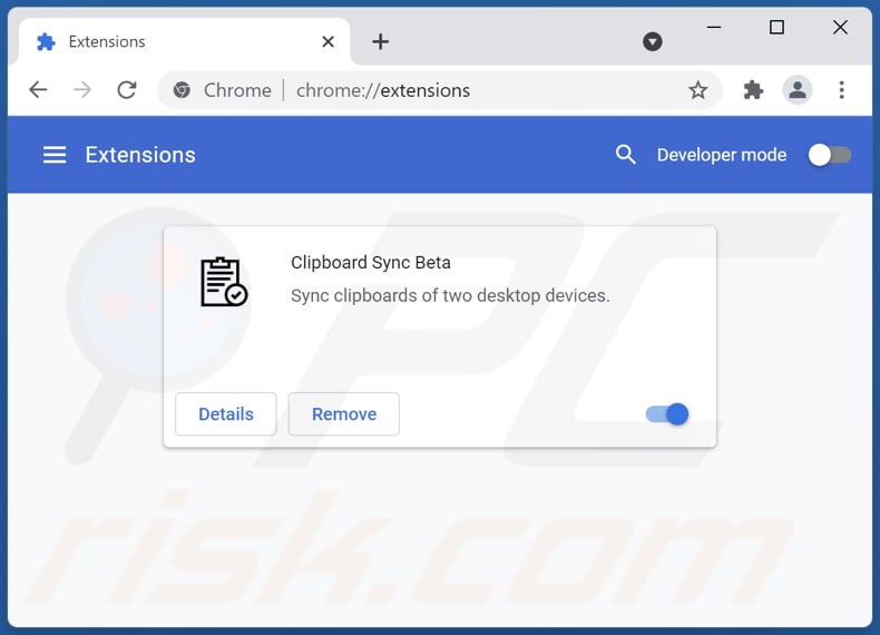 Removing Clipboard Sync Beta ads from Google Chrome step 2