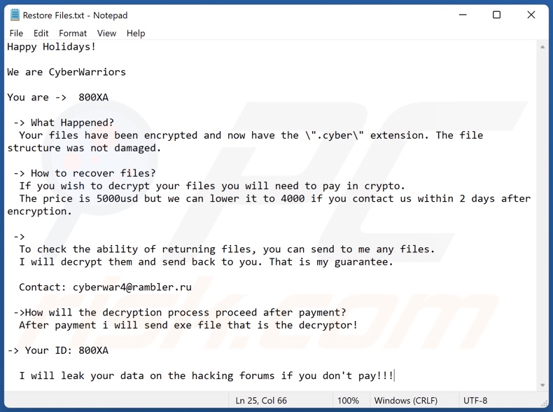 Cyber (Babuk) decrypt instructions (Restore Files.txt)