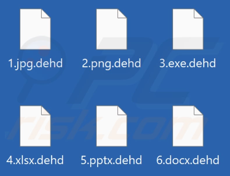 Files encrypted by pavadinimas ransomware (.dehd extension)