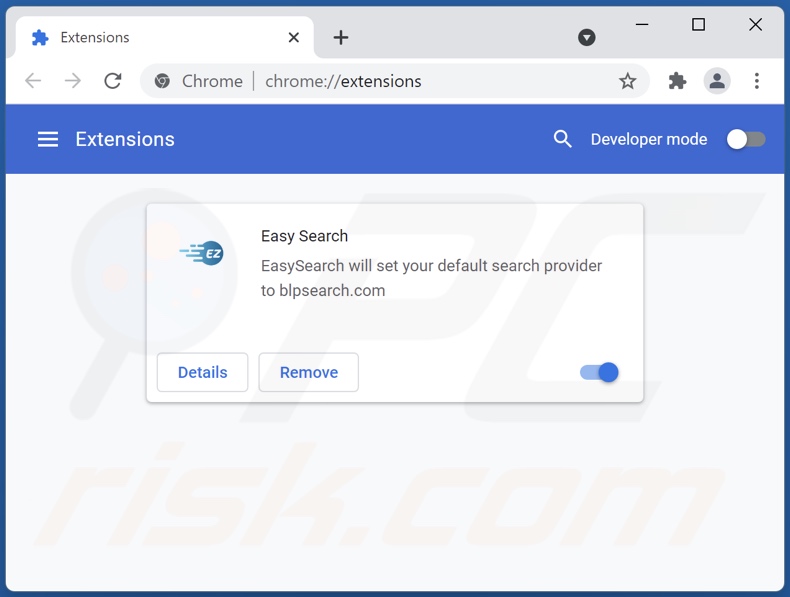 Removing blpsearch.com related Google Chrome extensions