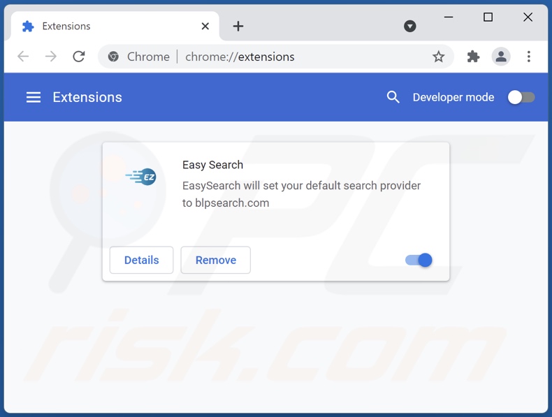 Removing easysearch.club related Google Chrome extensions