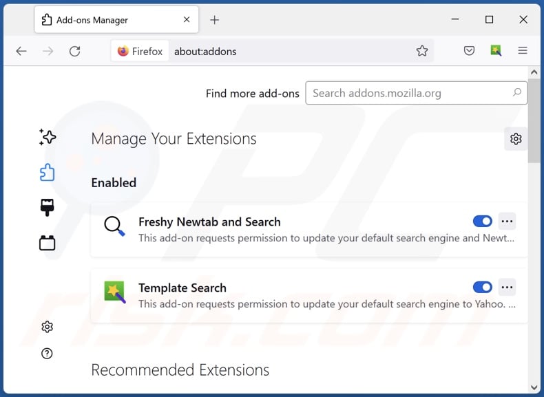 Removing easysearch.club related Mozilla Firefox extensions