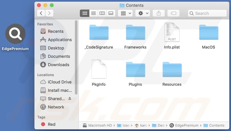 EdgePremium adware install folder