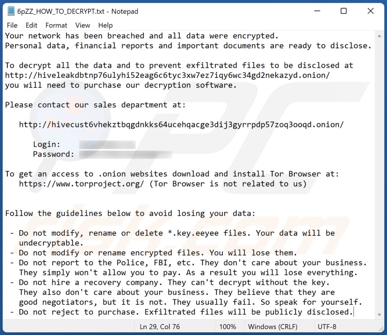 Eeyee ransomware text file (6pZZ_HOW_TO_DECRYPT.txt)