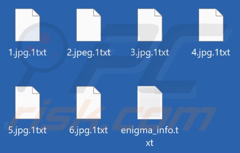 Files encrypted by Enigma ransomware (.1txt extension)