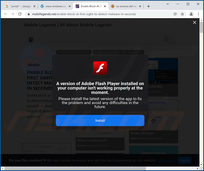 Deceptive site used to promote FirePlayer adware