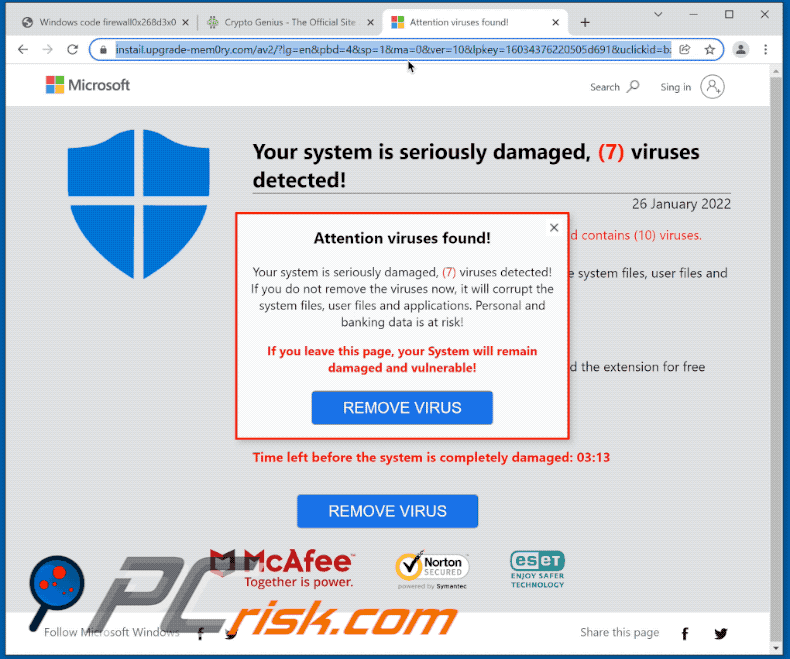 HopStrem adware promoting deceptive site appearance (GIF)