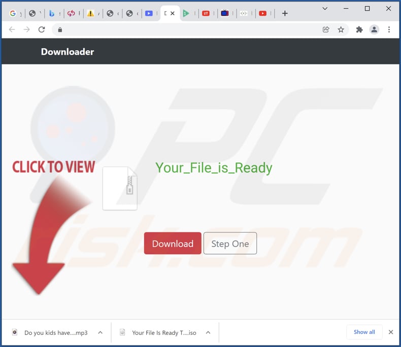 krestinaful.com redirect website used to promote iso file