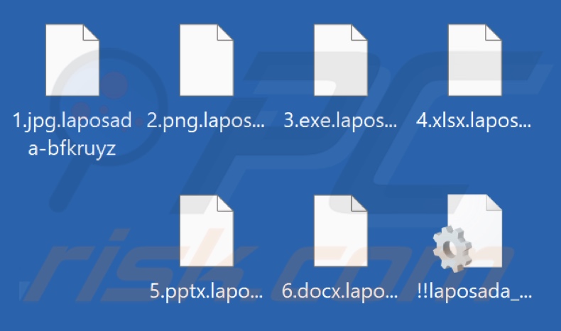 Files encrypted by Laposada ransomware (.laposada-bfkruyz extension)