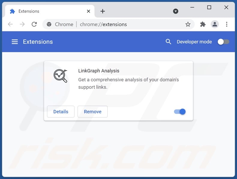 Removing LinkGraph Analysis ads from Google Chrome step 2