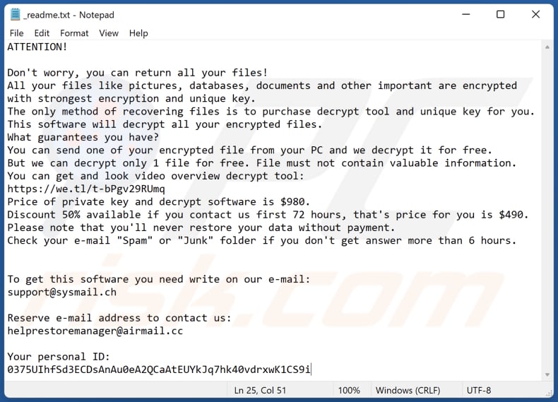 Maak ransomware text file (_readme.txt)