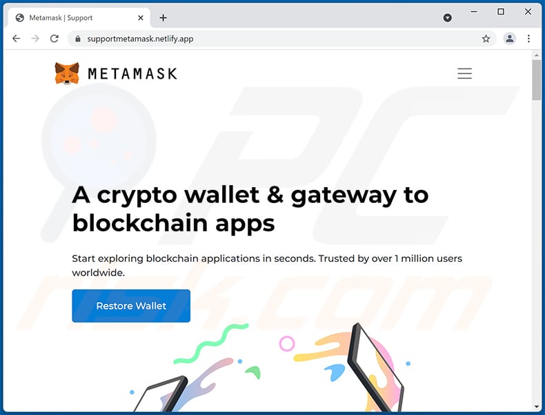 MetaMask-themed phishing site (2022-01-19 - supportmetamask.netlify.app)