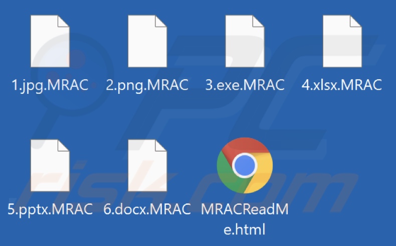 Files encrypted by MMRAC ransomware (.MRAC extension)