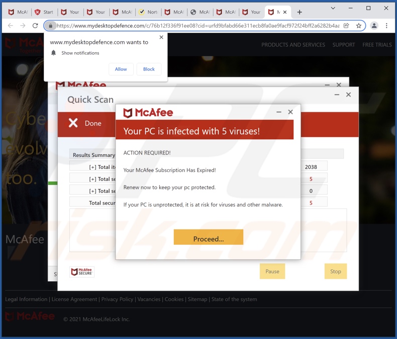 mydesktopdefence[.]com pop-up redirects