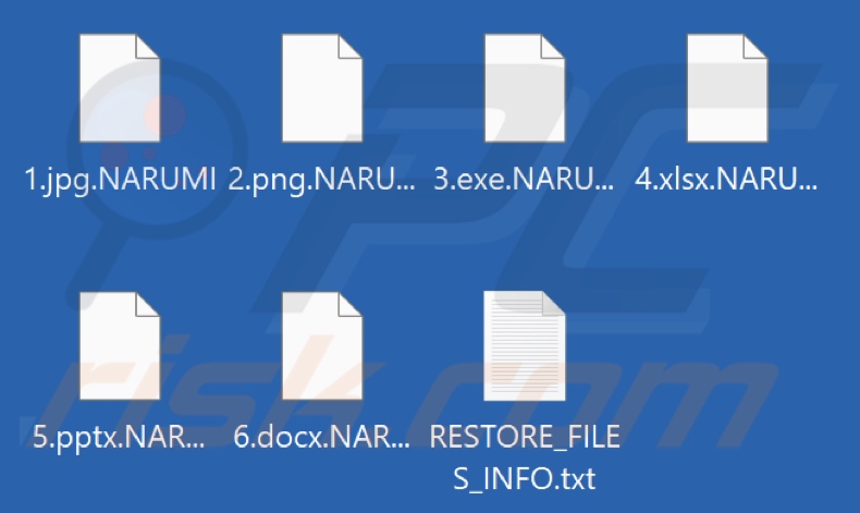 Files encrypted by NARUMI ransomware (.NARUMI extension)