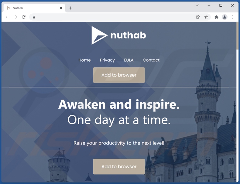 Website used to promote Nuhtab browser hijacker