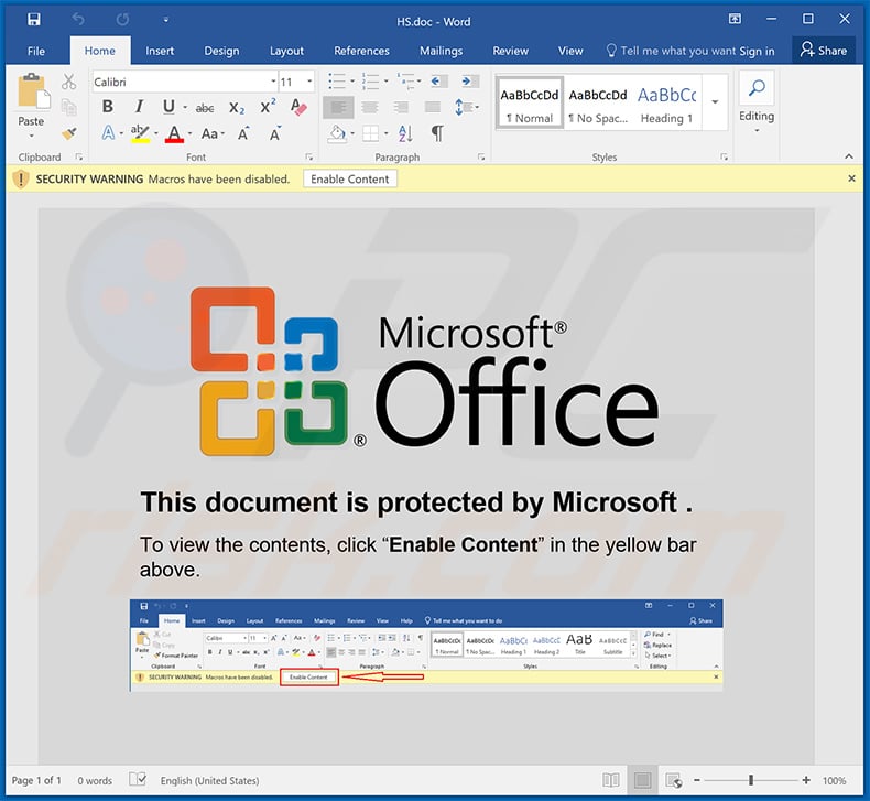 MS Word document spreading OceanLotus backdoor