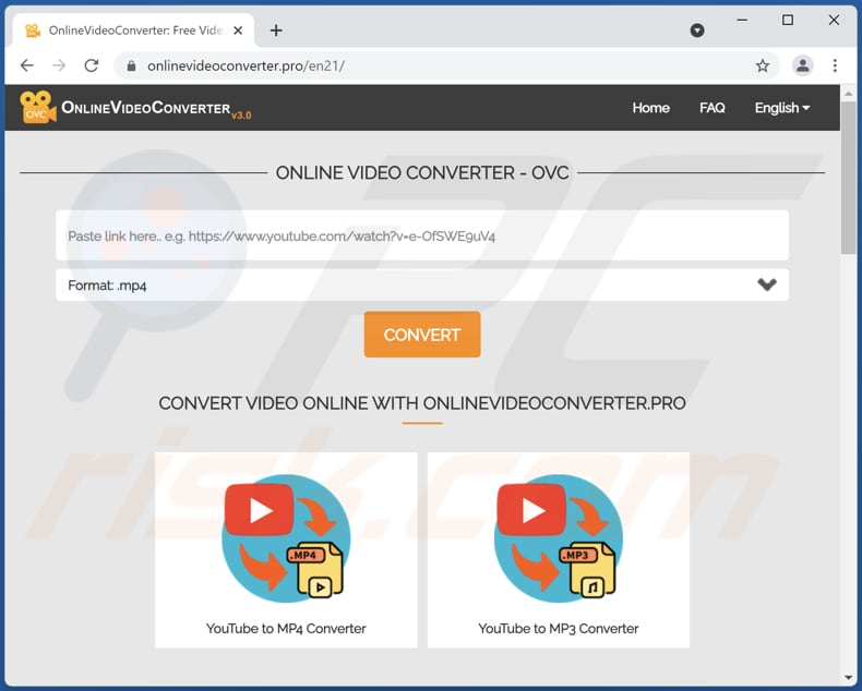 onlinevideoconverter[.]pro pop-up redirects