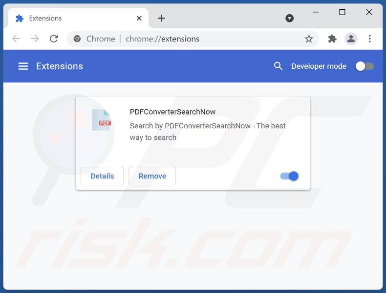 Removing pdfconvertersearchnow.com related Google Chrome extensions