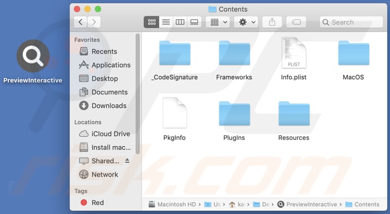 previewinteractive adware contents folder