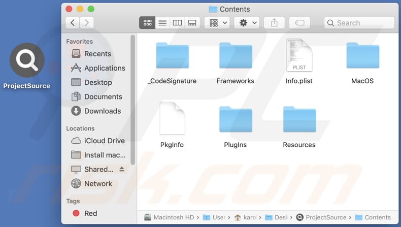 projectsource adware contents folder