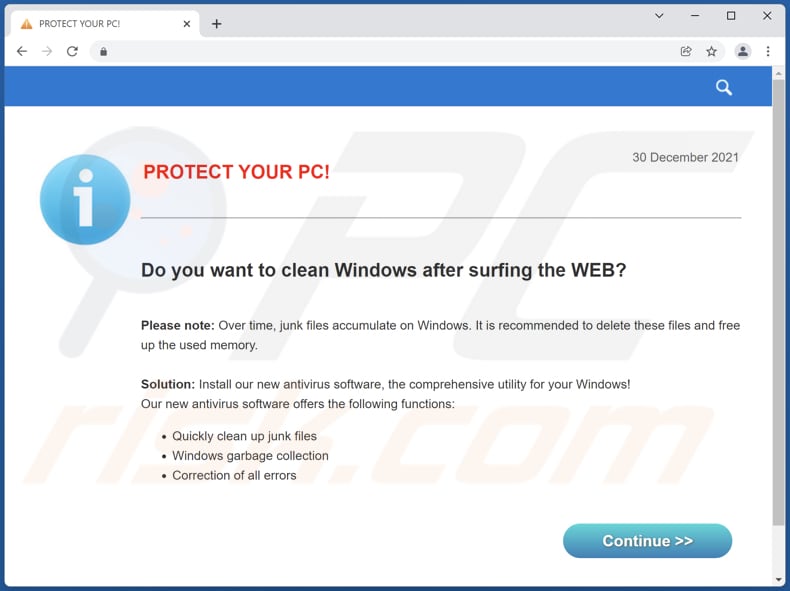 PROTECT YOUR PC! pop-up scam scam