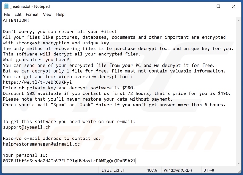 Qqqe ransomware text file (_readme.txt)