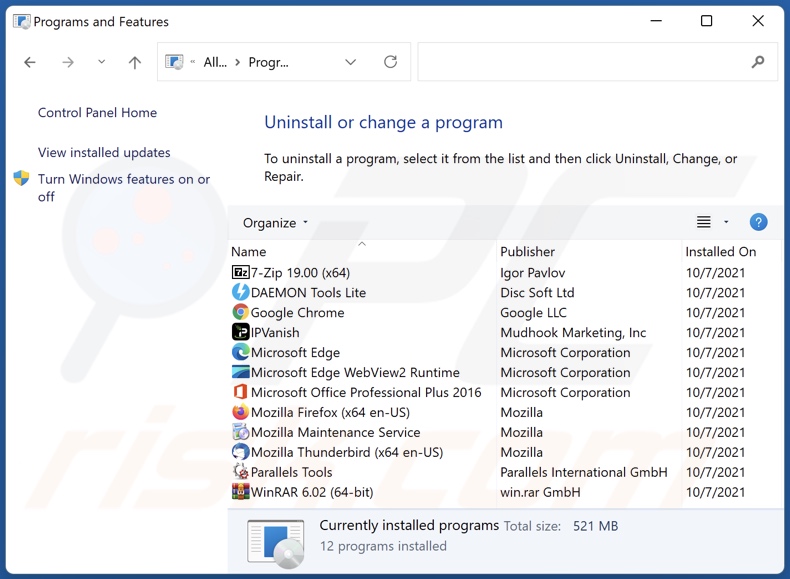 quicknewtab.com browser hijacker uninstall via Control Panel