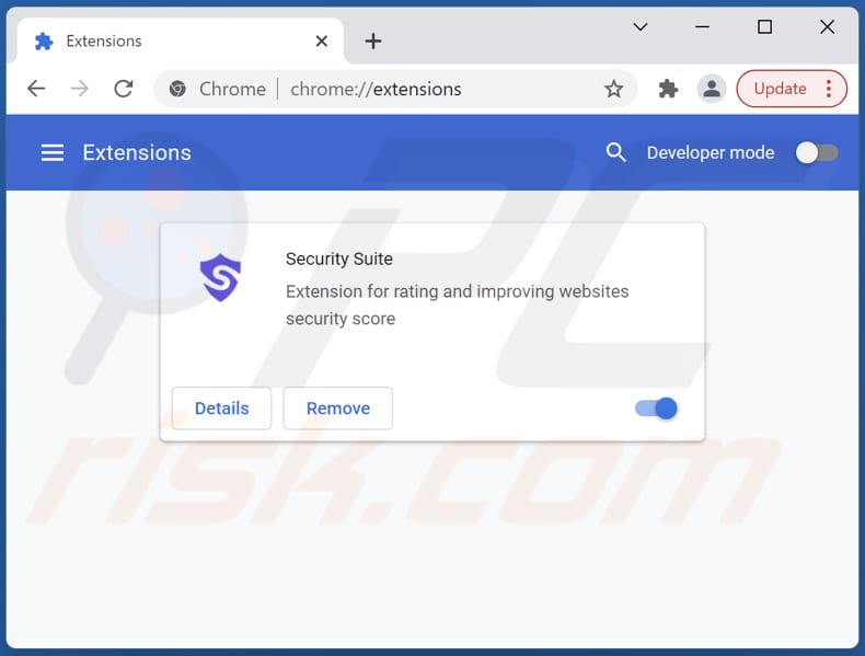 Removing Security Suite ads from Google Chrome step 2