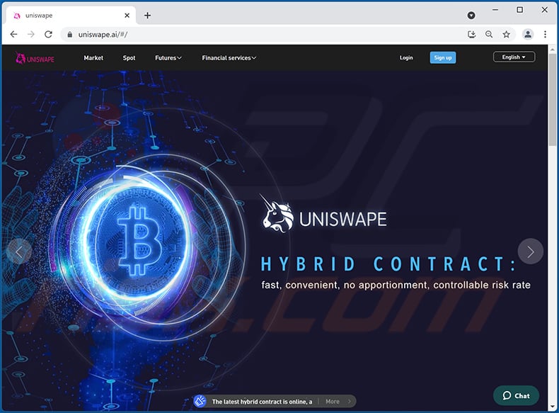 Uniswap scam website (uniswape.ai)