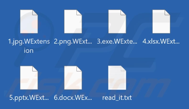 Files encrypted by WExtension ransomware (.WExtension extension)