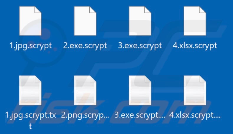 Files encrypted by White Rabbit ransomware (.scrypt extension)