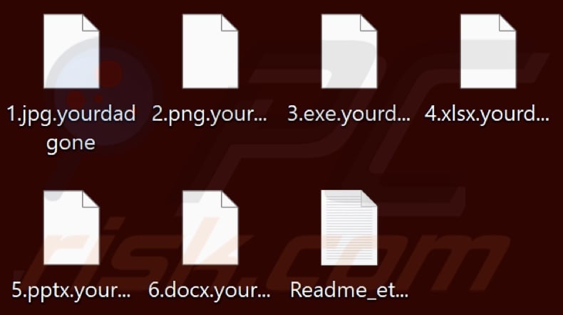 Files encrypted by Yourdadgone ransomware (.yourdadgone extension)