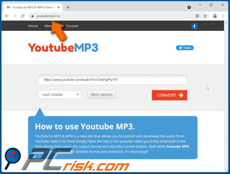 youtubemp3[.]to website appearance (GIF)