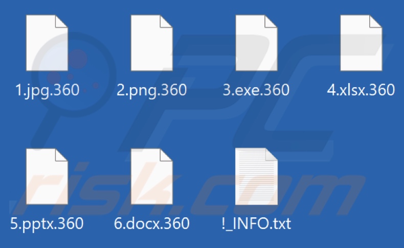 Files encrypted by 360 ransomware (.360 extension)