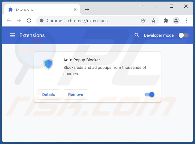 Removing Ad 'n Popup-Blocker adware from Google Chrome step 2