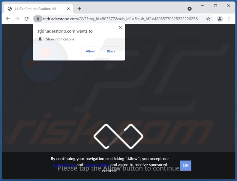 aderstono[.]com pop-up redirects